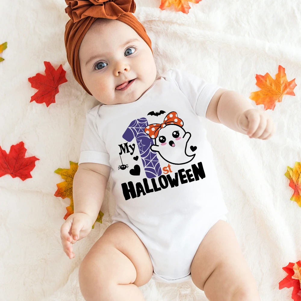 My1stHalloweenBabyBodysuitGirlsBoysCuteRomperToddlerHalloween