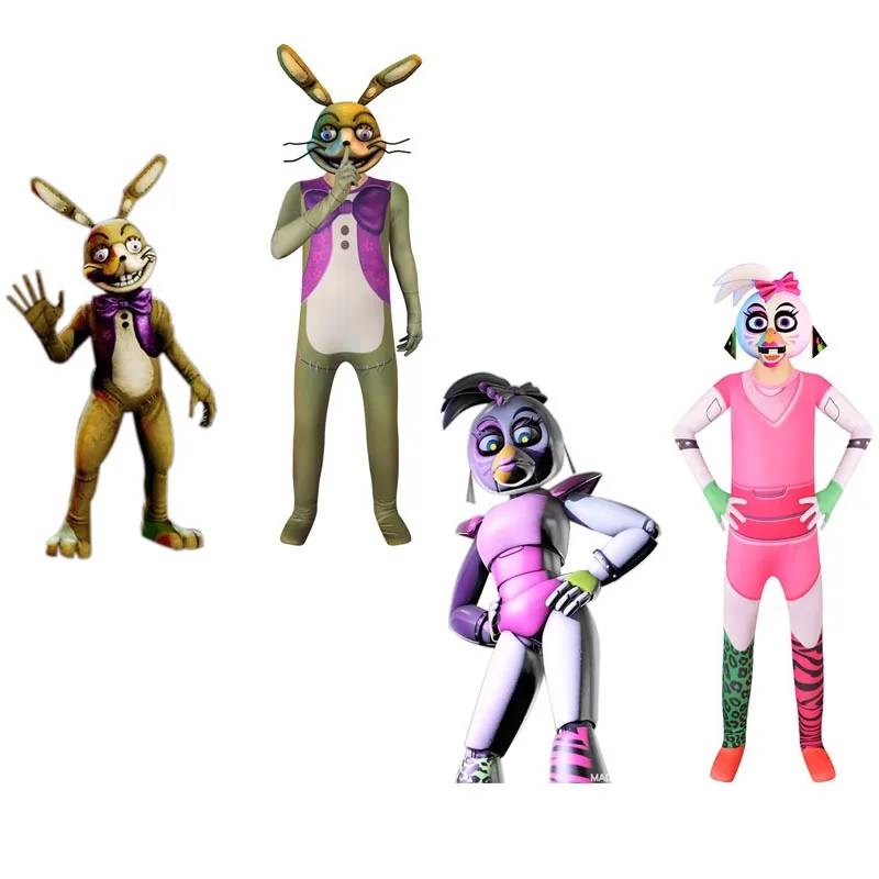 Glitchtrap Costume Fnaf Kids Cosplay Women Fashion 7 Pieces Cat