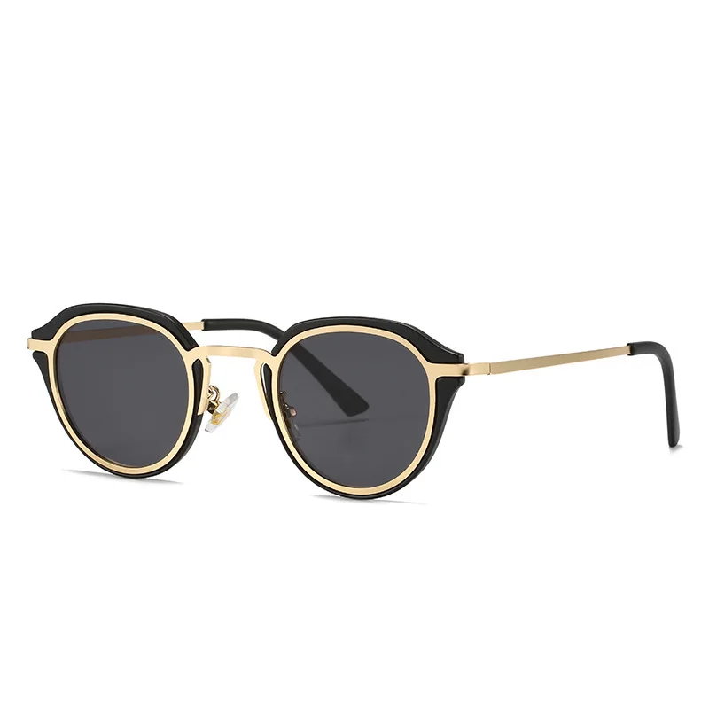 2024 New Fashion Classic Round Women Sunglasses Personalized Metal Leg Design Retro Ocean Film Men\'s Outdoor Driving Glasses