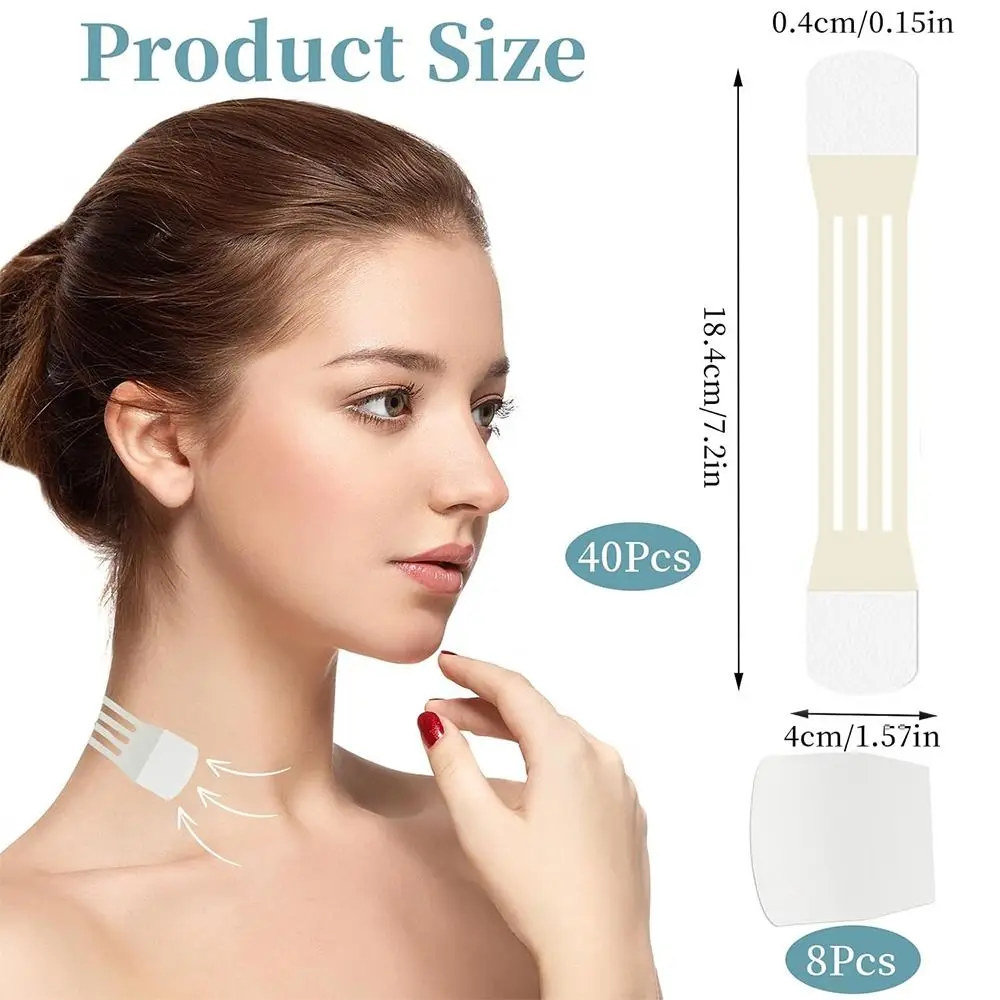20PCS Lifting Neck Less Tape Strips Invisible Tighter and Smoother Neck Tape Long-Lasting Female Skin Care