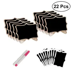 Mini pizarras con forma de encaje, tablero de mensajes con soporte, señales de lugar de mesa para fiesta de cumpleaños y boda en casa, 22 piezas