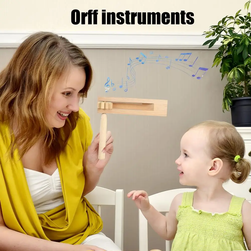 Wooden Ratchet Noise Maker Music Tool Orff Instruments Kids Birch Wood Hand Rattle Toy For Sporting Events Games Celebrations