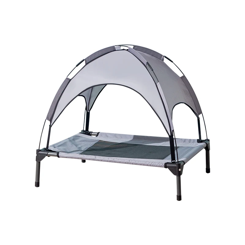 

Elevated Dog Bed Outdoor Portable Large Raised Canopy Pet Dogs Oxford Fabric Beds with Removable Sunshade