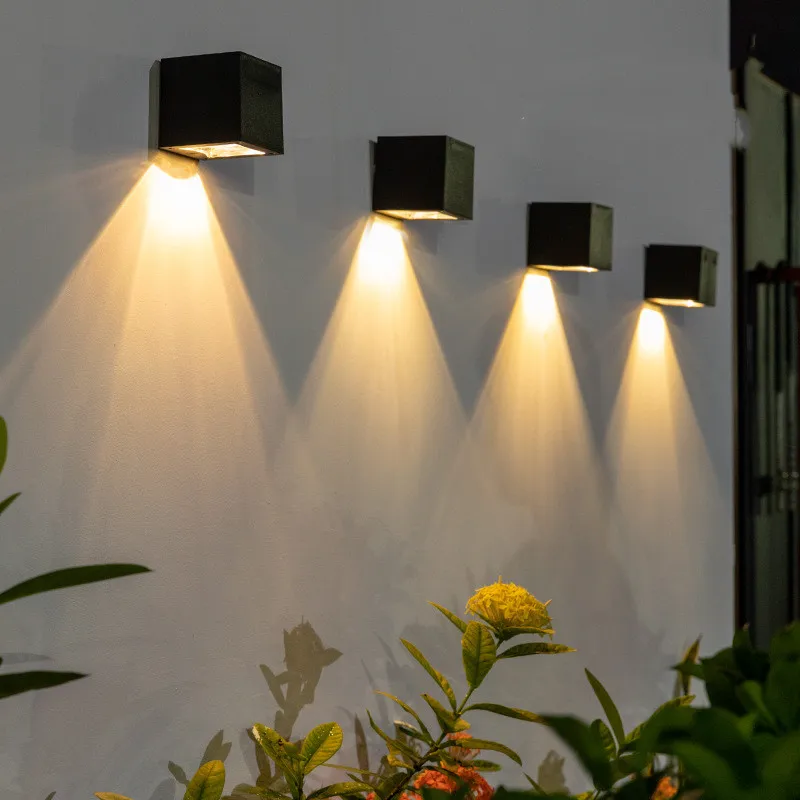 

Solar LED Lights Square Wall Decorayion Solar Lamp Outdoor Waterproof Landscape Lighting for Garden Fence Stake Patio Decoration