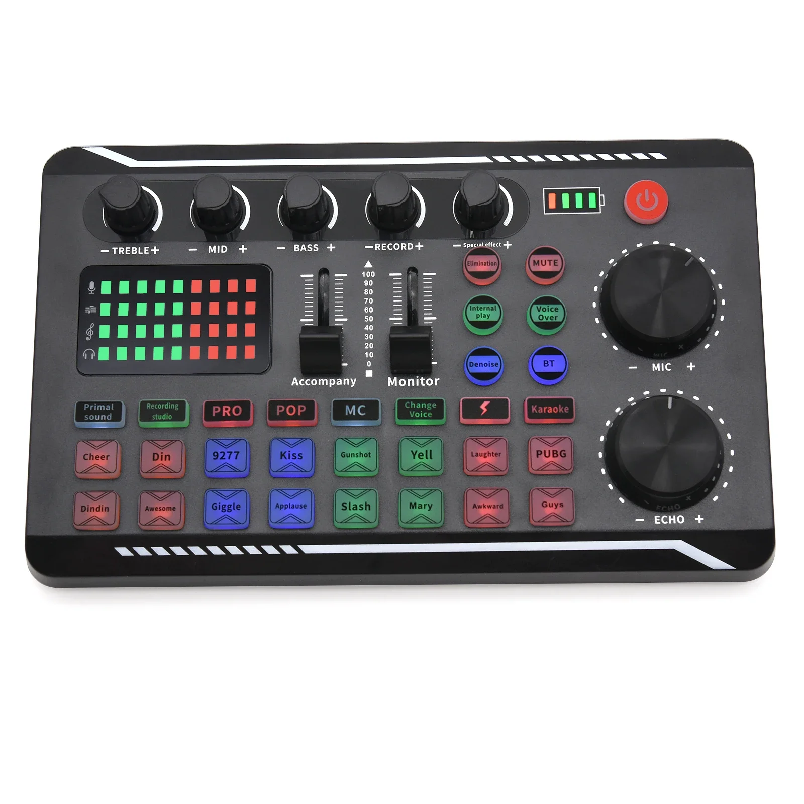 F998 Live Sound Card Bluetooth-Compatible Studio Record DJ Mixer Effects For Pho