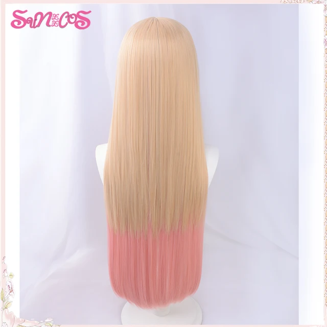 SUNXXCOS My Dress-Up Darling Marin Kitagawa Cosplay Wigs  Yellow Gradient 85cm Long Straight Hair Kawaii Cute  Synthetic Marin Kitagawa  A