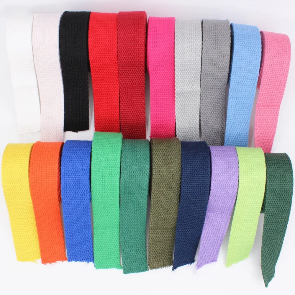 Chainho,Solid Color Backpack Strap,High Tenacity,Polyester/Cotton Canvas Webbings,DIY For Bags Garments,Shoes,5 Yards,Width 20mm
