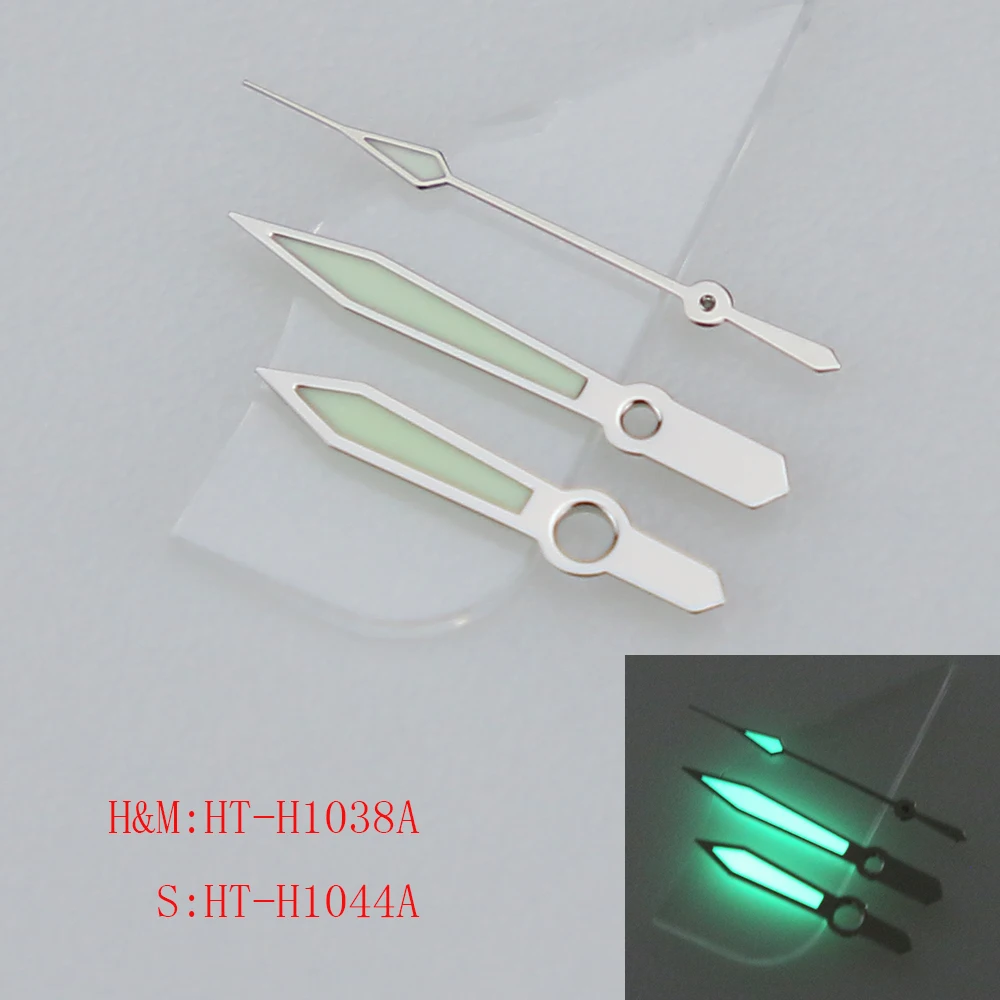 Green Luminous Silver Black Watch Hands for NH Movement Series SKX007