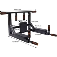 Multi-grip Wall Mount Pull-up Bar Dip Station Home Fitness Equipment Gym and Fitness Heavy - Image 3