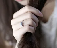 Bague classique de luxe en argent Sterling 925 pour femmes, bijoux à Six griffes, simple, diamant 70ct, imitation diamant, bague pour femmes 4