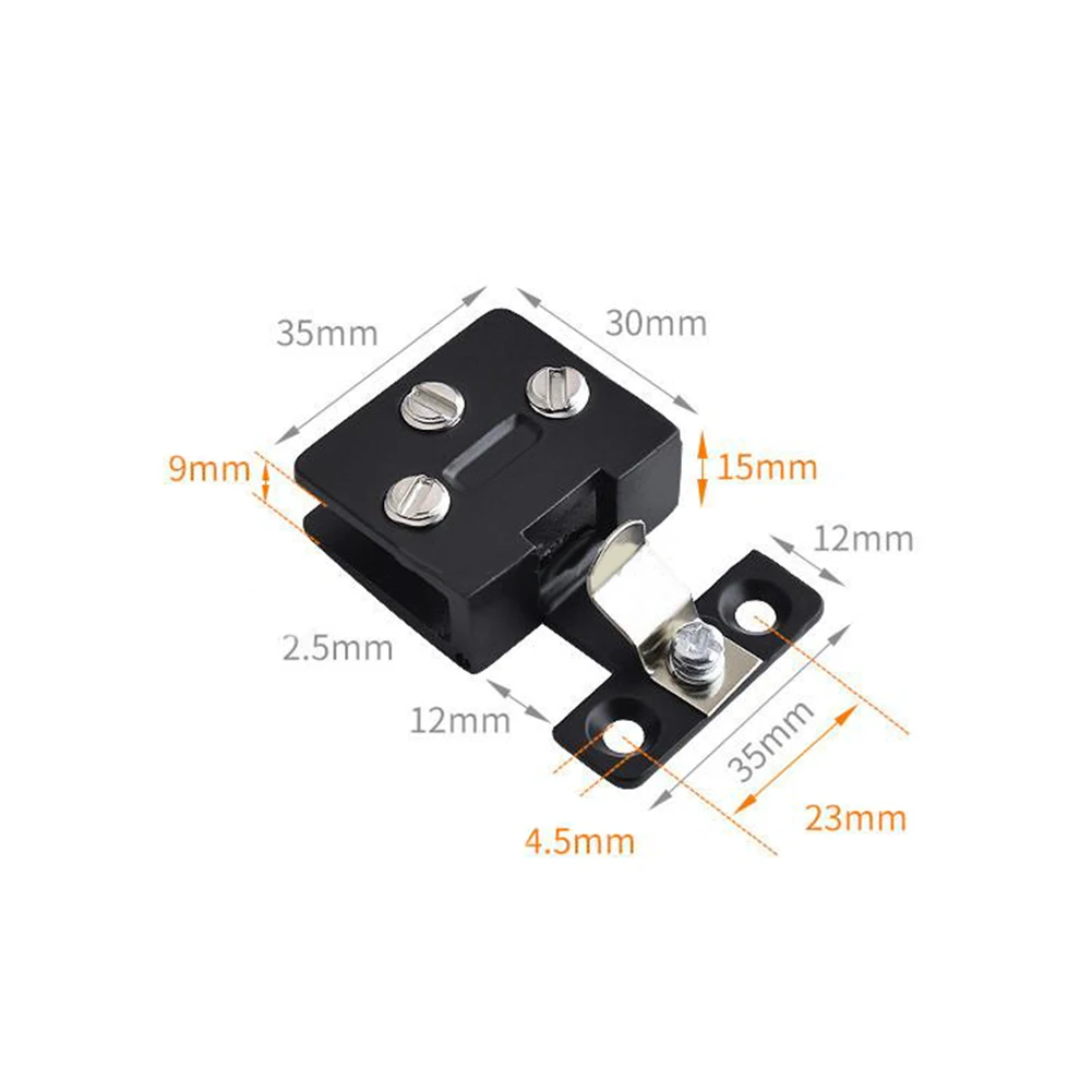 

High Quality Cabinet Hinges Door Hinge Bathroom Durable Black / Silver Cabinet Gate Clamp Cupboard Display Door Hinges