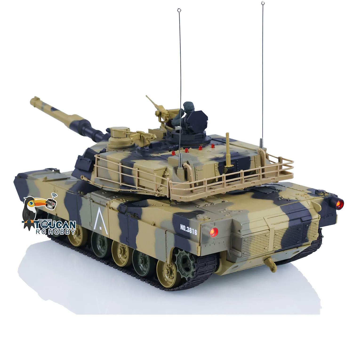 Heng Long 1/24 M1A2 3816-2 RC Tank Abrams 2.4G Toys TOUCAN Radio Control Battle Tank Cars Vehicle Model for Boys Gifts TH23394 4