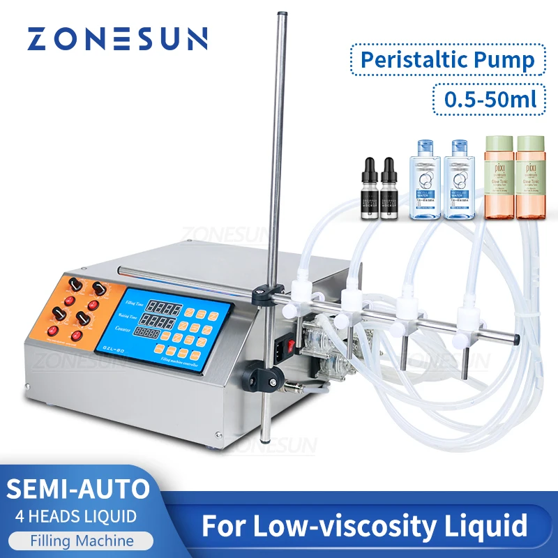 

zonesun filling machine Peristaltic Pump Bottle Water Filler Liquid For Alcohol Juice Beverage Soy Sauce Oil Perfume