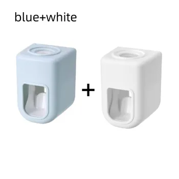 Creative Wall Mount เครื่องจ่ายยาสีฟันอัตโนมัติอุปกรณ์ห้องน้ํากันน้ําขี้เกียจยาสีฟัน Squeezer ผู้ถือแปรงสีฟัน 9