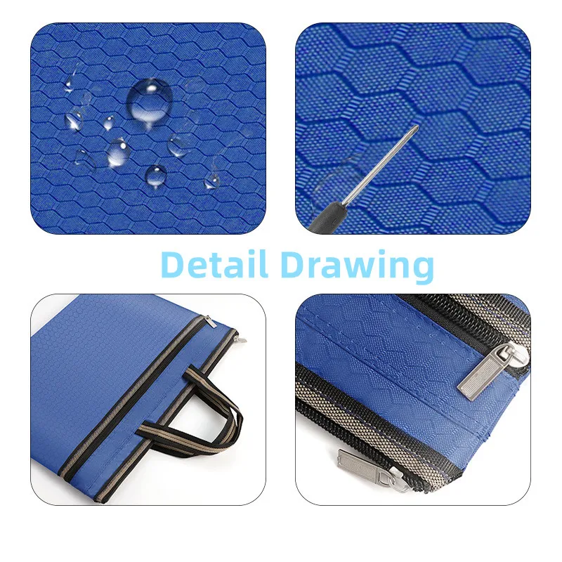 A4 Portable Document Bag Multi Layer Canvas Waterproof Office Student Supplies