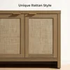 TV Stand for Living Room Rattan Entertainment Center for Bedroom with 4 Rattan Cabinets Farmhouse Television Stands 5