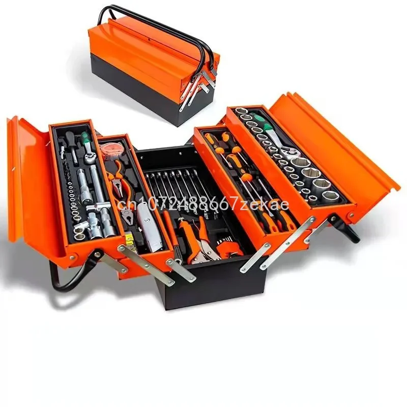 

Storage Box Three -layer Folding Industrial -grade Iron Cases Stainless Steel Tool Boxing Practice Multifunctional Household