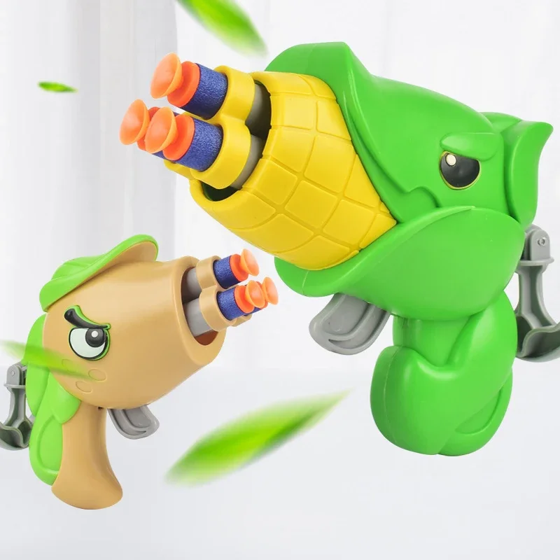 Decompression Radish Gun Pistol Children Cartoon Soft bullet Manual Runner Barrel Outdoor Fun Game Gift
