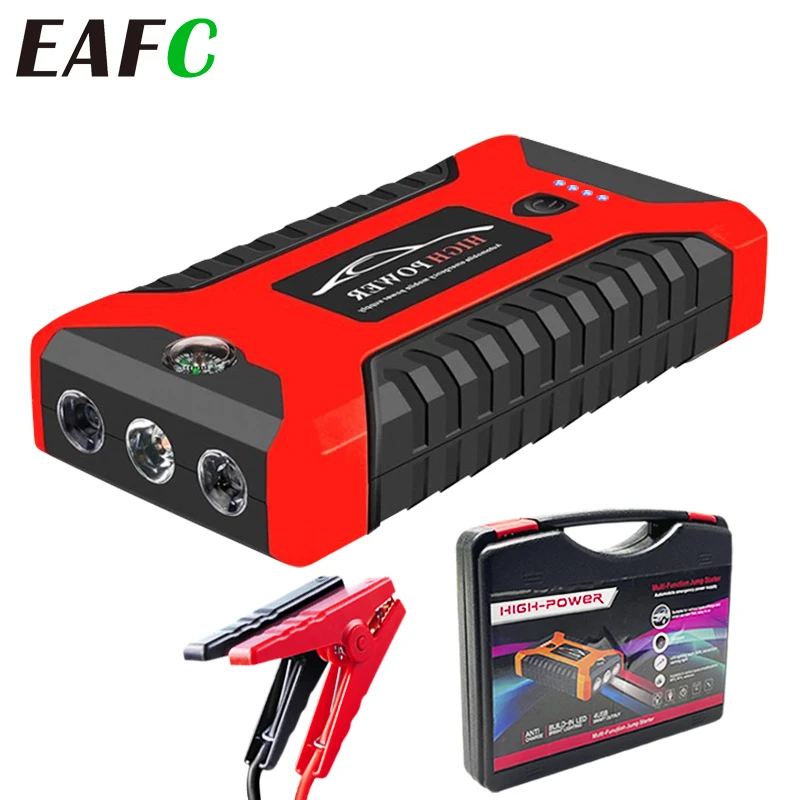 Arrancador de batería de coche QC3.0 600A 12000mAh, gran capacidad, 4 puertos USB, protección de conexión inversa, potenciador de arranque de batería|Arrancadores| AliExpress