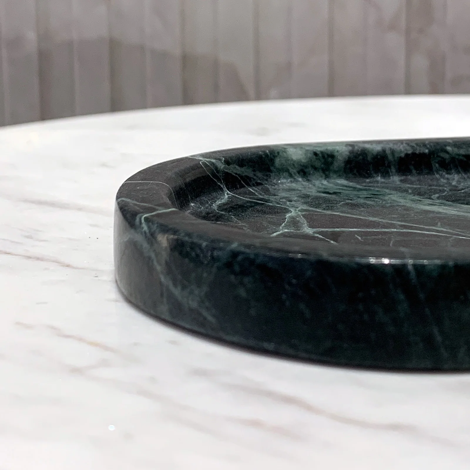 Real Natural Marble Oval Tray for Perfume Candles Jewelry Cosmetic Storage Plate as Gift Green Art Tray for Home Decor 4