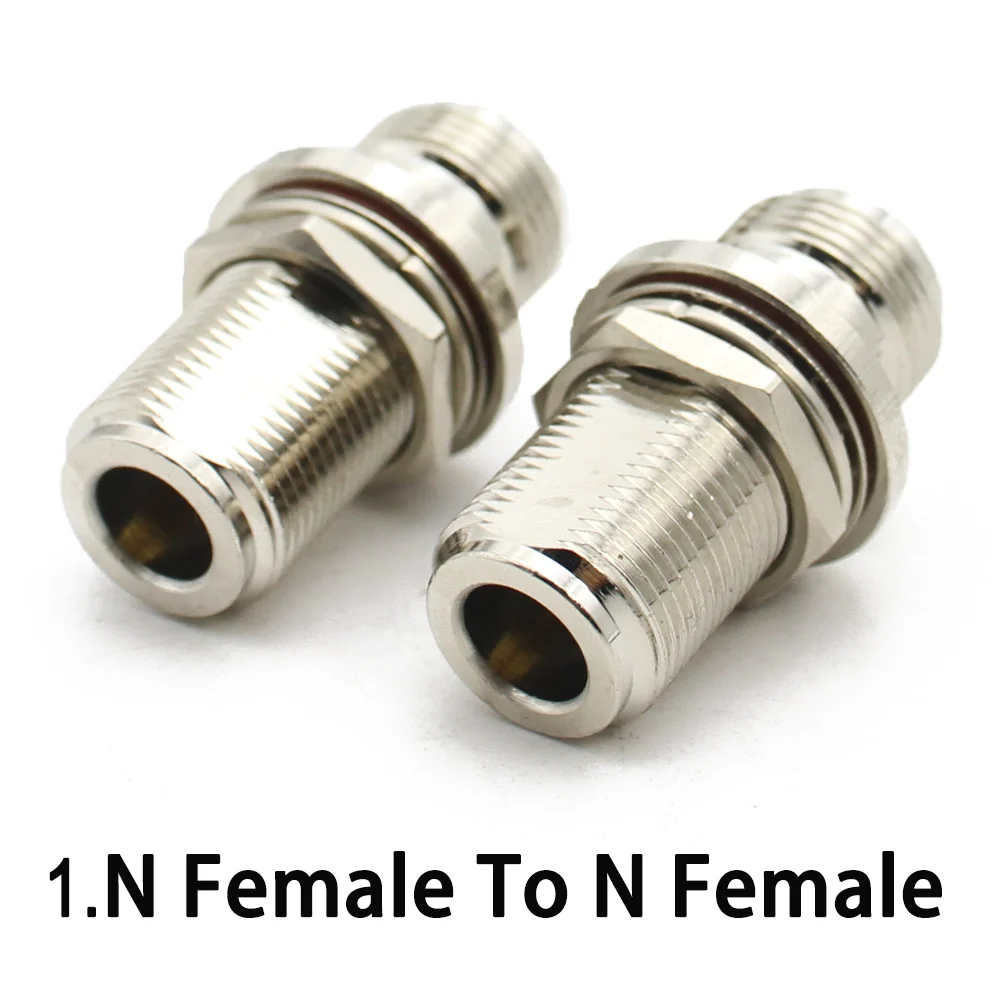 L16 N 커넥터 N 암형 - N 암형 4홀 암형 플랜지(O링 포함) 벌크헤드 RF 동축 어댑터 황동 구리