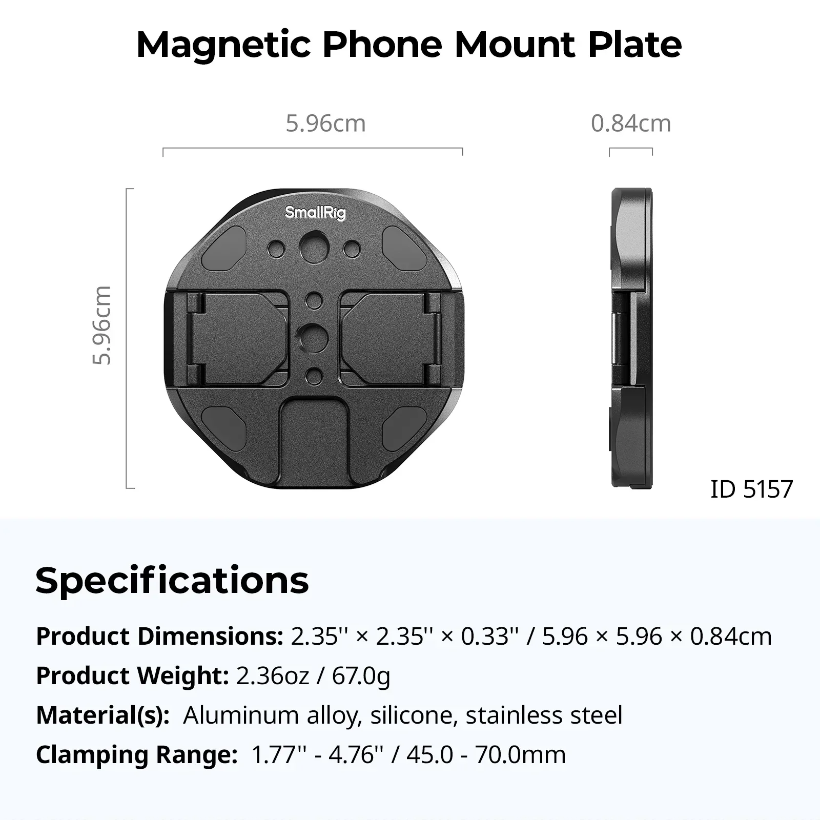 SmallRig Magnetic SSD Holder for MagSafe, Attachable Phone Clamp for External SS