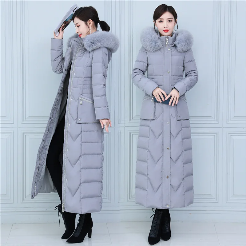 

Women Down Coats for Winter 2022 Doudoune Femme Puffer Down Jacket Clothes Long Parkas Warm Female Overcoats Hooded Black Navy
