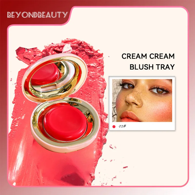 Powder Blusher Easy To Color 3D Natural Bare Lips Cheeks Combined Brighten Moisturize Facial Powder Blusher 2