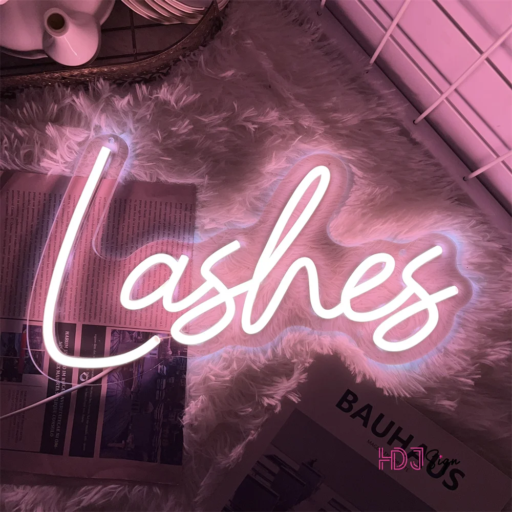 Neon Sign Salon Lashes Neon Sign For Beauty Room Party Atmosphere Light Glowing Signs LED Neon Lights Room Beauty Salon Shop Wall Decor