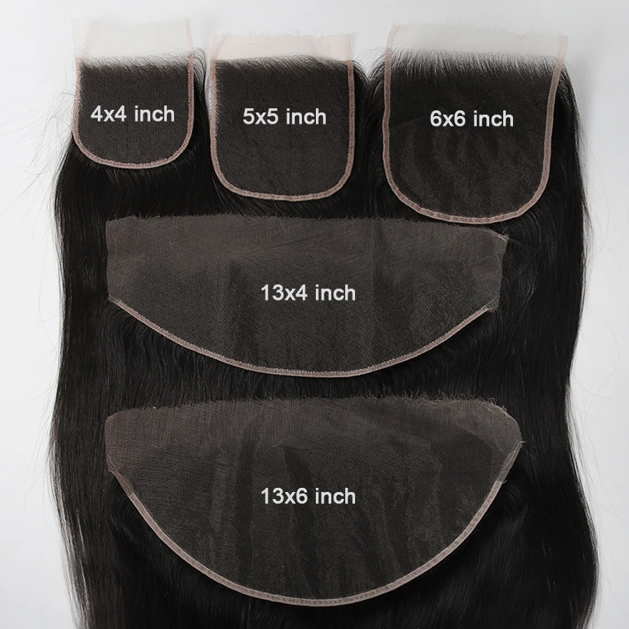 13x6 HD Lace Frontal 7x7 HD Lace Closure Bleached Knots Brazilian Straight Transparent PrePlucked With Baby Hair Human Hair
