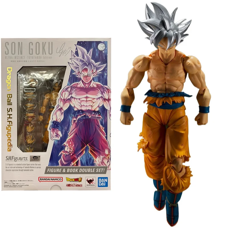 

В наличии Оригинальные BANDAI S.H. Фигуртс SHF Son Goku Ultra Instinct Toyotaro Edition 14,5 см коллекционные экшн-фигурки подарки