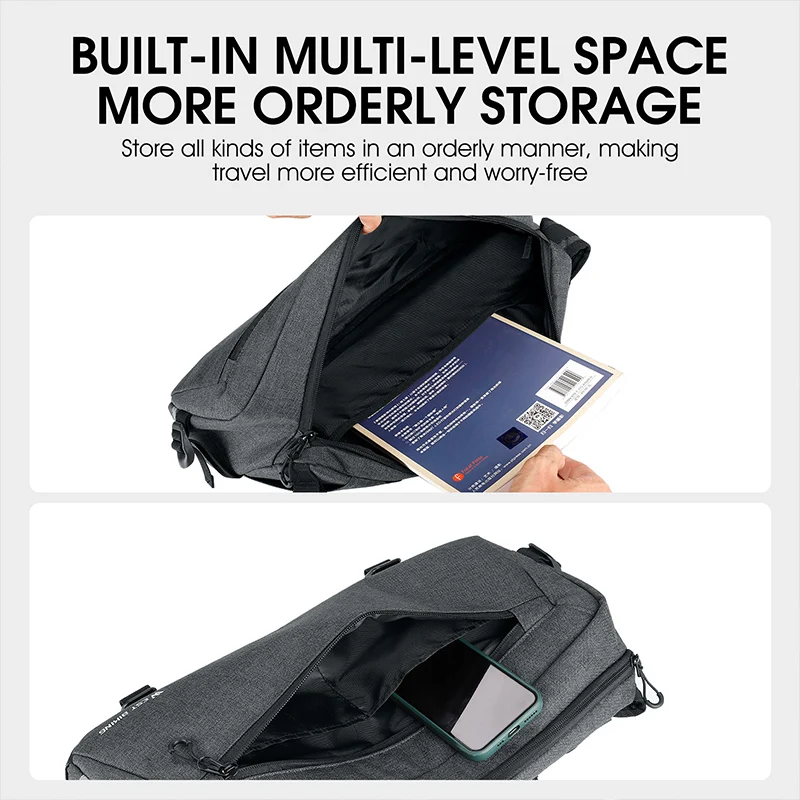 WEST BIKING Borsa da Manubrio Multifunzionale Impermeabile da 6,2L con Tracolla e Striscia Riflettente, Borsa Anteriore per Bicicletta MTB - immagine 3