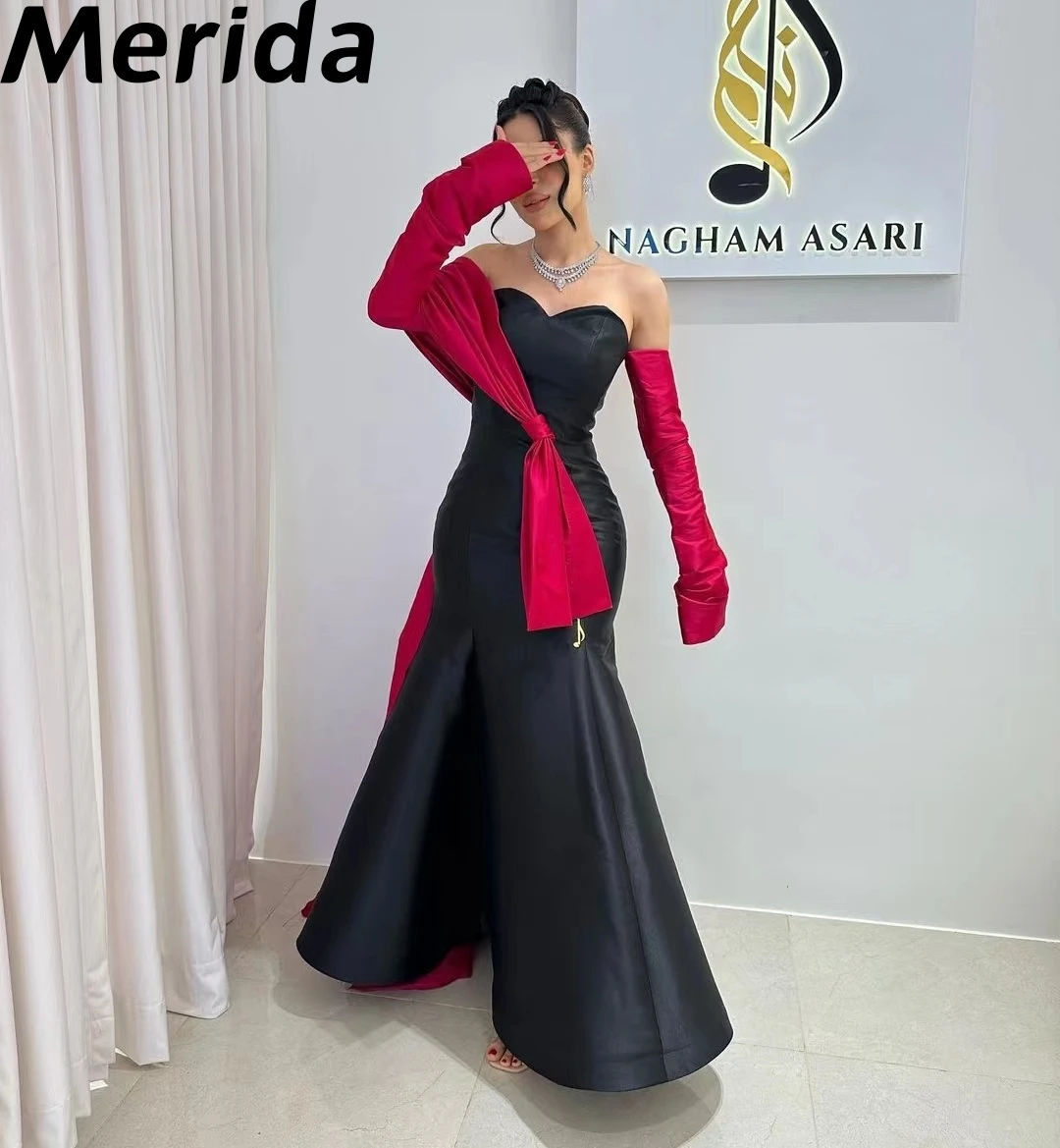 

Gorgeous Arabia Prom Dresses 2023 Mermaid Long Sleeves Sweetheart Neckline Evening Dresses Formal Party Gown Sale Promotion