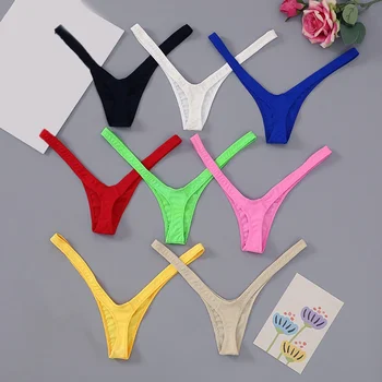 Intimo da donna TBack Sexy Vita bassa Sottile Lingerie sexy Setosa Tinta unita Perizoma Donna Morbida semplice Basic 8 colori Mutandine da donna