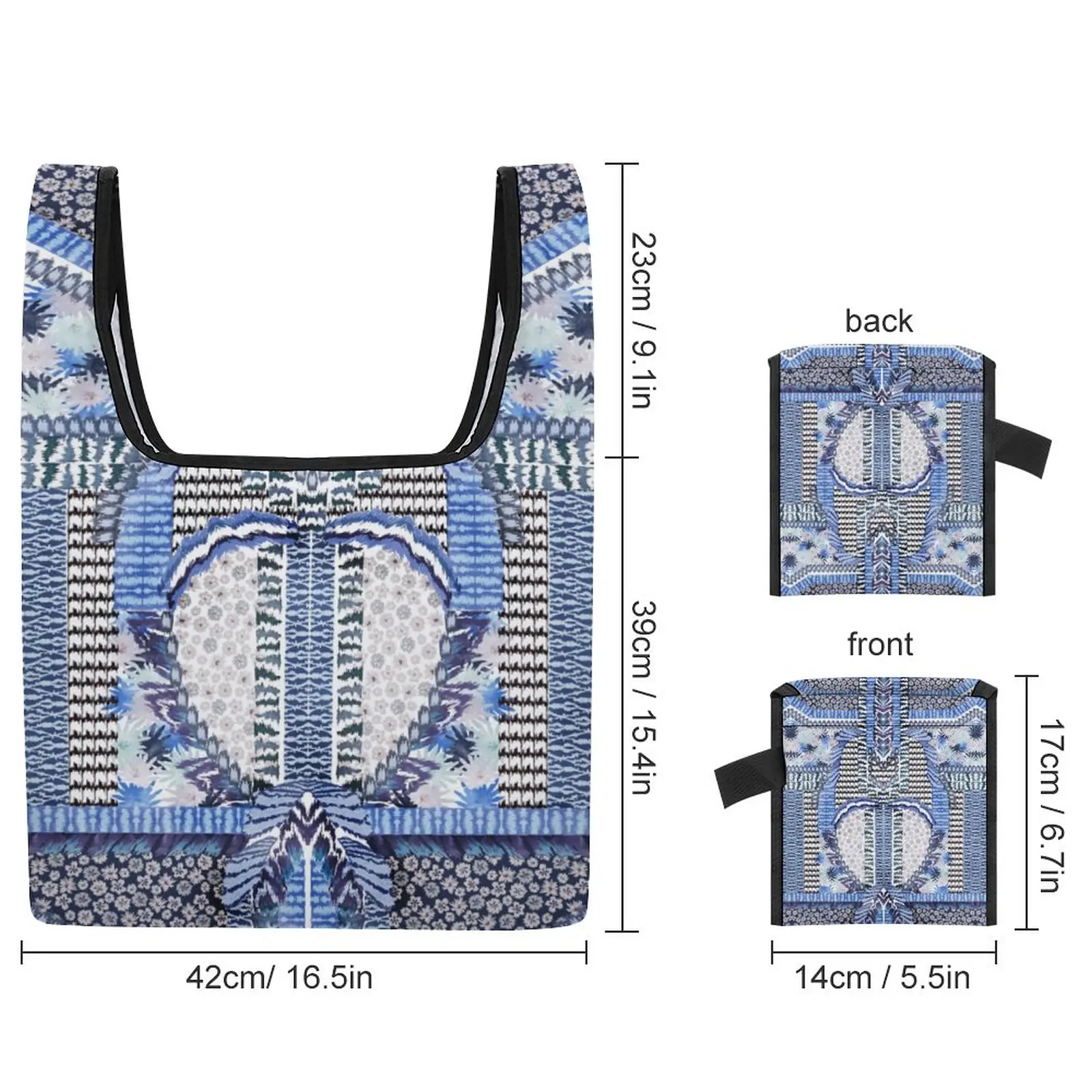 Customized Printed Shopping Bags Color Block Satchel Casual Foldable Color Blocked Tote Shopping Bags Custom Pattern