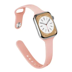 Slim Silicone Strap - Sleek Band - 38mm 40mm 41mm (1 vintage rose)