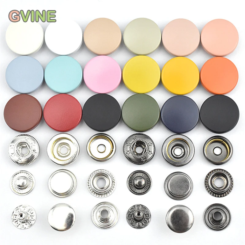 

10Sets 831/201/501# 17mm Metal Snap Button Flat Fasteners Snaps Buttons Press Studs For Sewing Clothing Bags Shoes DIY Crafts