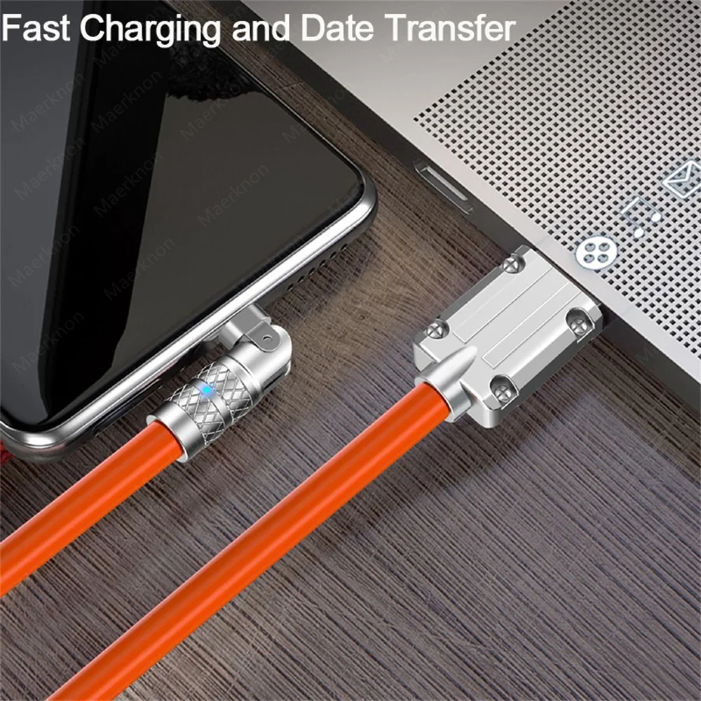 120W 7A USB Type C Cable 180 Degree Rotation Elbow Fast Charging Cable For iPhon