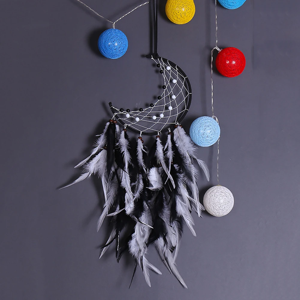 Wind chimes Wind chime Dream catcher wall decoration 50cm Dream Catcher Wind Chimes Mini Handmade Indian Style Feather Dreamcatcher Pendant Hanging Bedroom Decoration Ornament