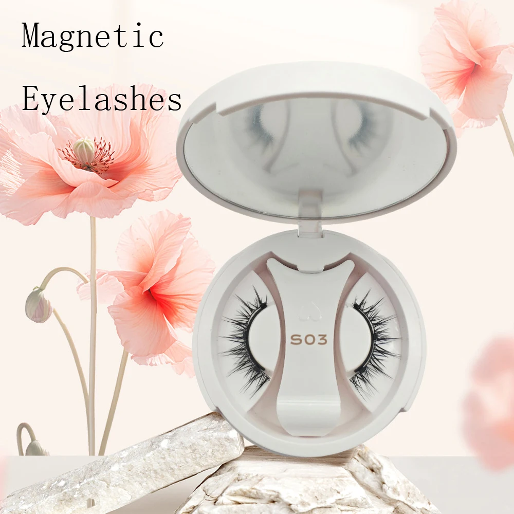 3D Natural Magnetic Eyelashes With 3 Magnetic Lashes Applicater Handmade False Gift Reusable Support Magnet fake eyelashes