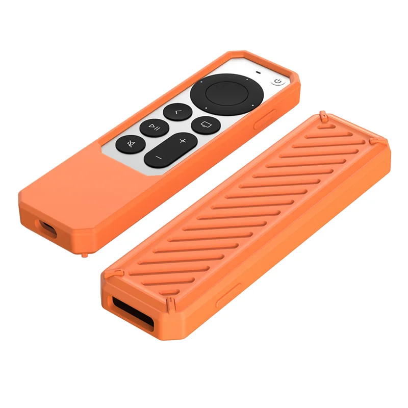 Custodia Protettiva Remota In Silicone Per Apple-Tv 4K Remote 2021 Custodia Morbida Antiurto Antiscivolo Custodia Per Telecomando, Arancione
