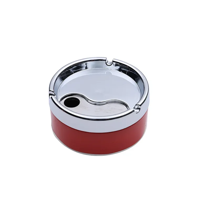 Metal Ashtray With Funnel Lid Cigarette Butt Disposal Outdoor 2-Pack Stainless Steel Car Ashtrays With Lid - Windproof Portable Ash Trays For Car, Office & Home Use Cendrier Voiture Windproof Ashtray With