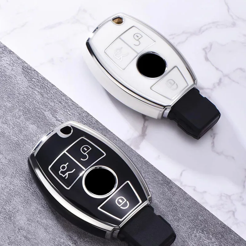 부드러운 TPU 자동차 키 케이스 커버 프로텍터 쉘, 메르세데스 벤츠 A B C E 클래스 GLS GLA GLK GLC CLS CLA AMG W204 W205 W212 W463 W176 