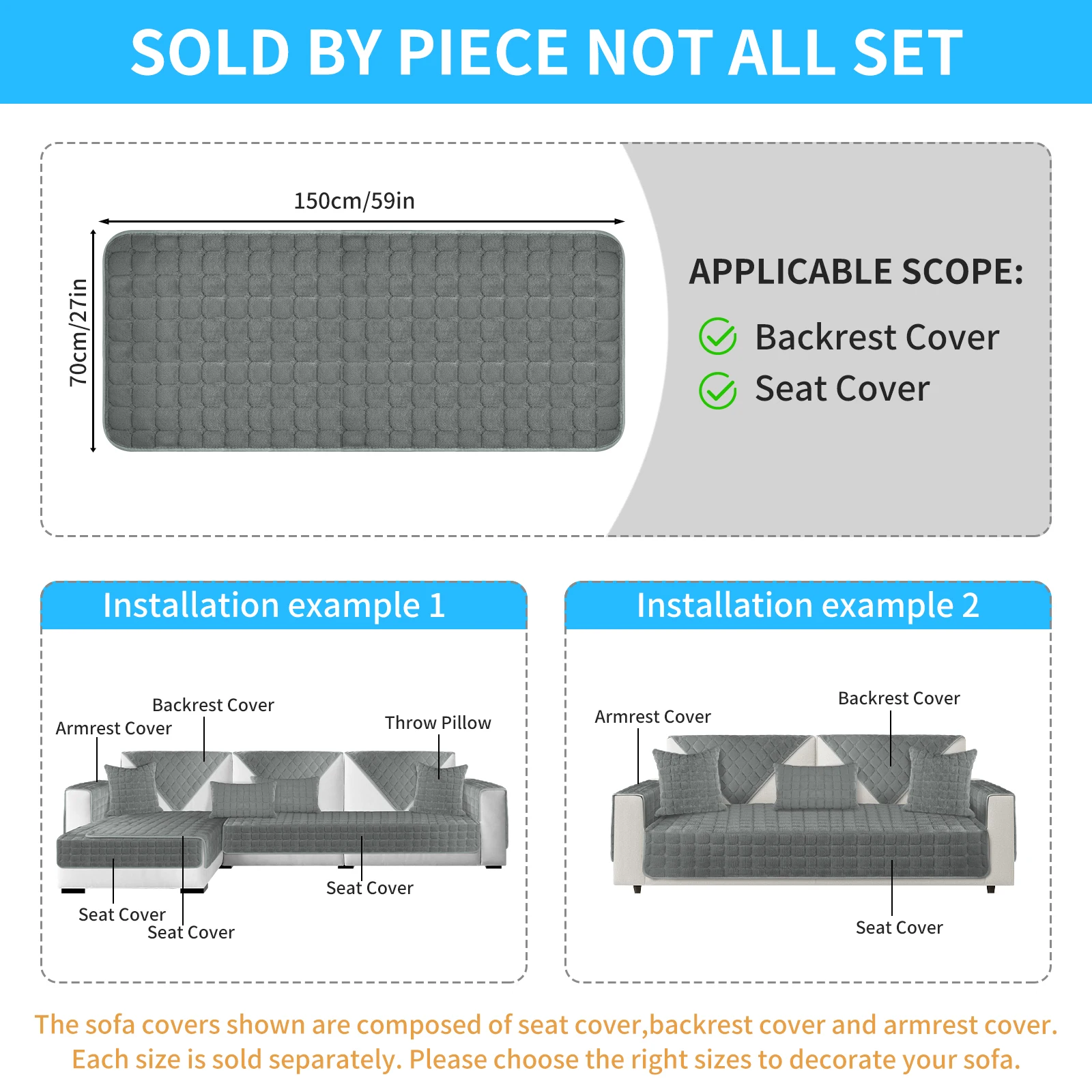Plush Quilted Sofa Cover 5