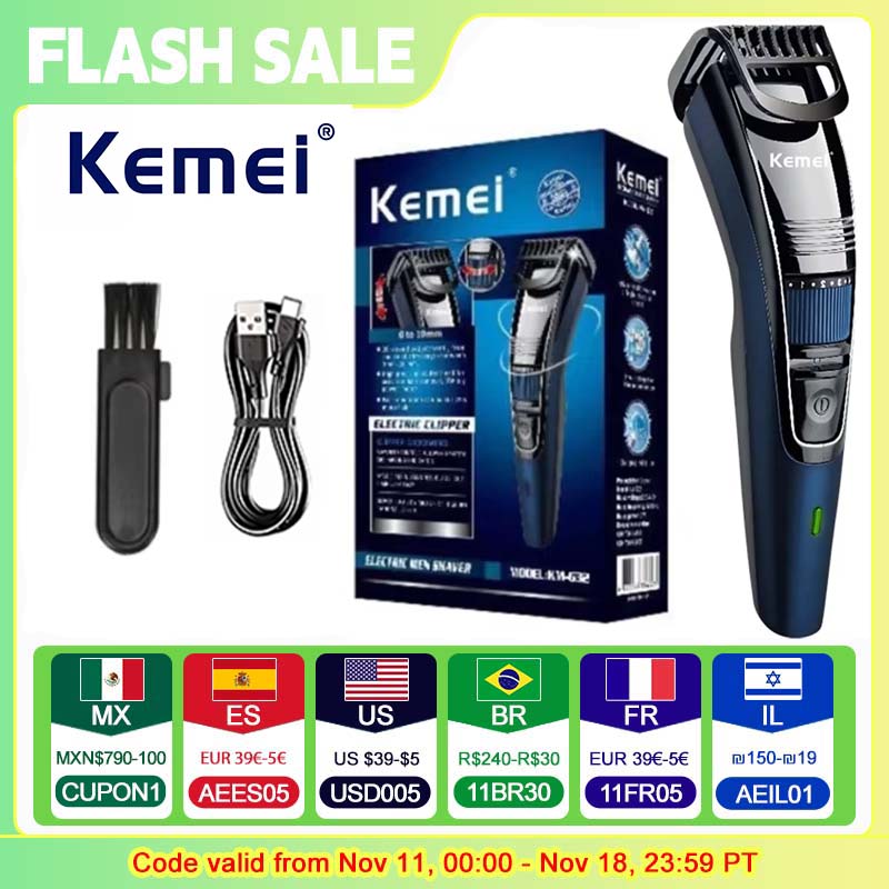 Kemei KM-632 Men Electric Shaver Professional Beard Trimmer For Men Hair Trimmer Grooming Electric Shaver Head Cutter Machine