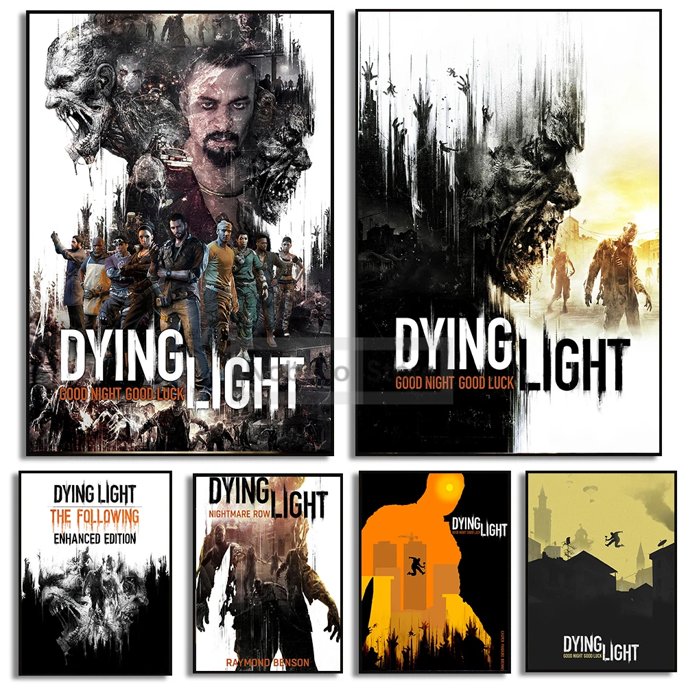 Classic Horror Zombie Parkour Game Dying Light 1 2 Stay Human Poster Prints Canvas Painting Wall Art Pictures Home Room Decor