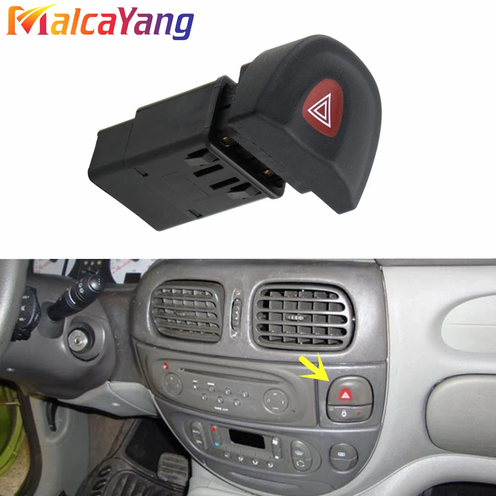 Interruttore Della Luce Dell'Indicatore Di Pericolo Di Emergenza 7700435867 Per Renault Megane I Ba0, Ba1, Da0, Da1, Ea0, Ea1, Ka0, Ka1 1995-2003