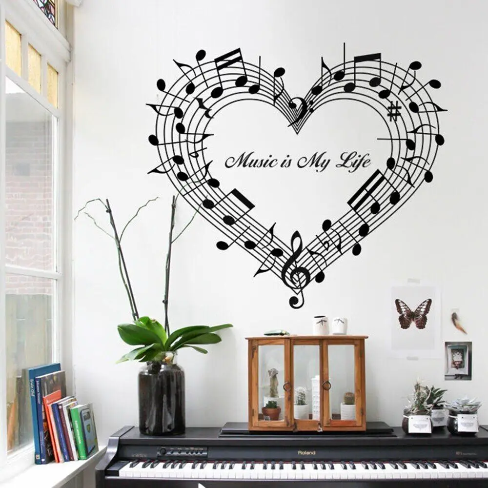 Adesivo Muro Musicale: 'La Musica è Vita' - Decorazione Creativa Per Camera E Casa - Foto 12