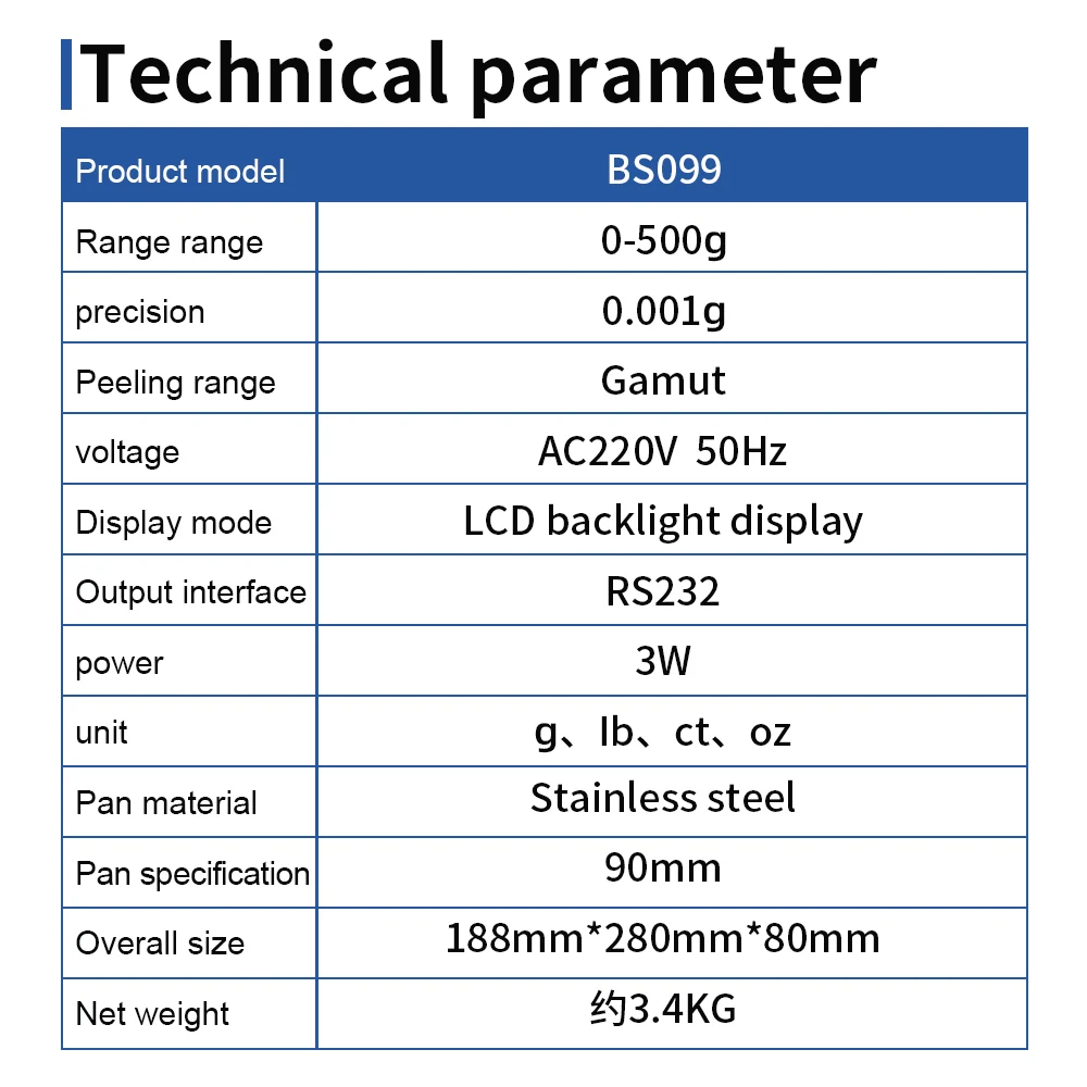 Lab Analytical Balance 0.001G High Precision Scale EU Plug Electronic Balance Scale Jewelry Luggage Kitchen Weighing