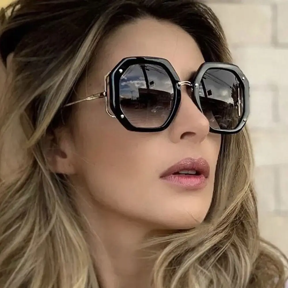 

Vintage Oversized UV Protection Women's Polygonal Sunglasses Sun Glasses Eyeglasses Men Shades